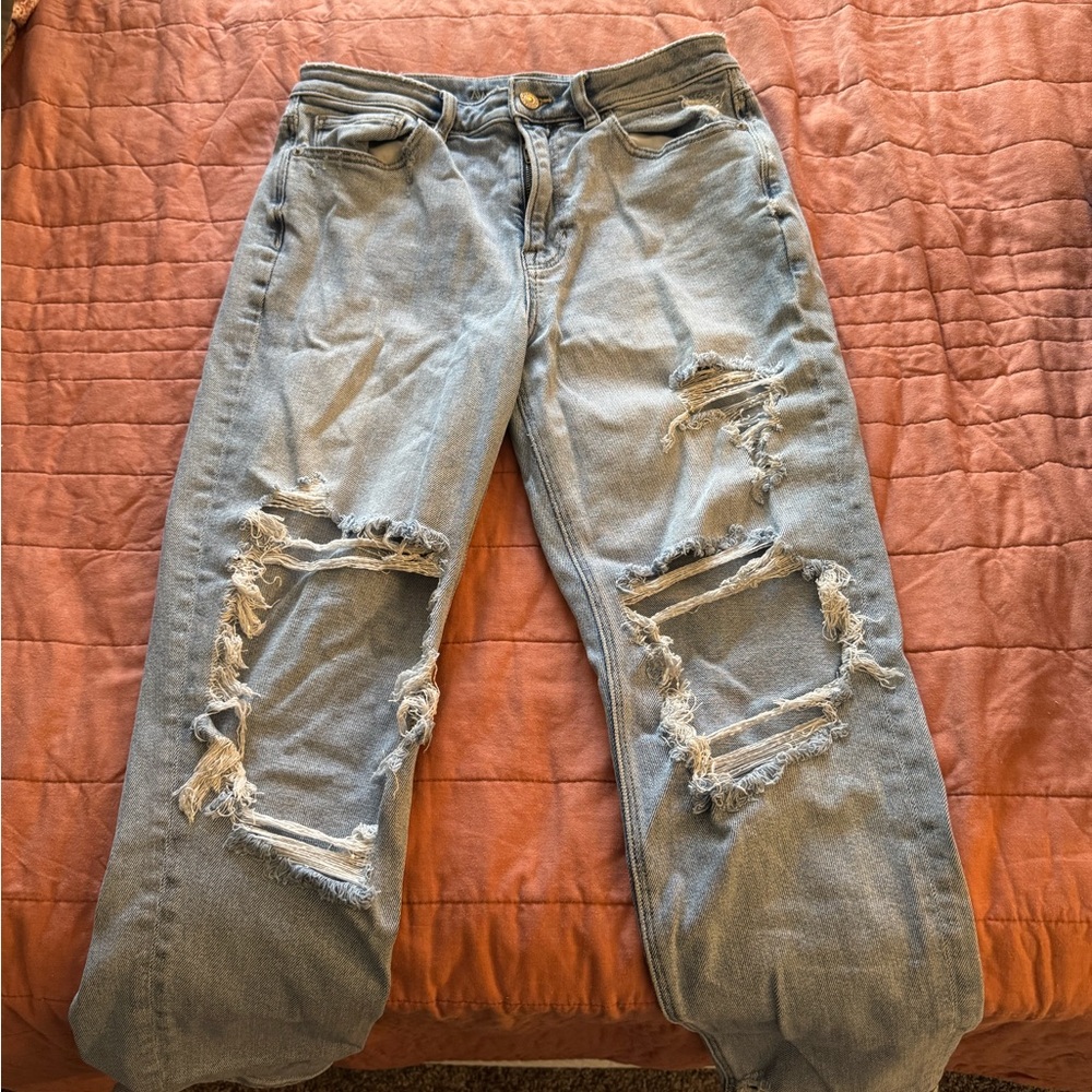 Distressed Light Blue Jeans
